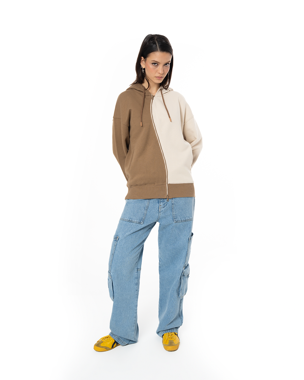 UNISEX ASYMMETRIC ZIP FULL ZIP SWEATSHIRT