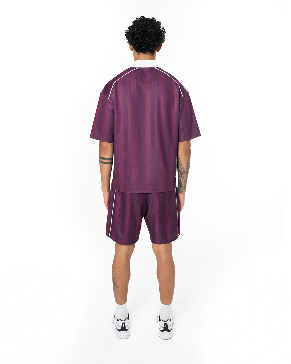 COLLARED CLASSY JERSEY SHORT - PURPLE