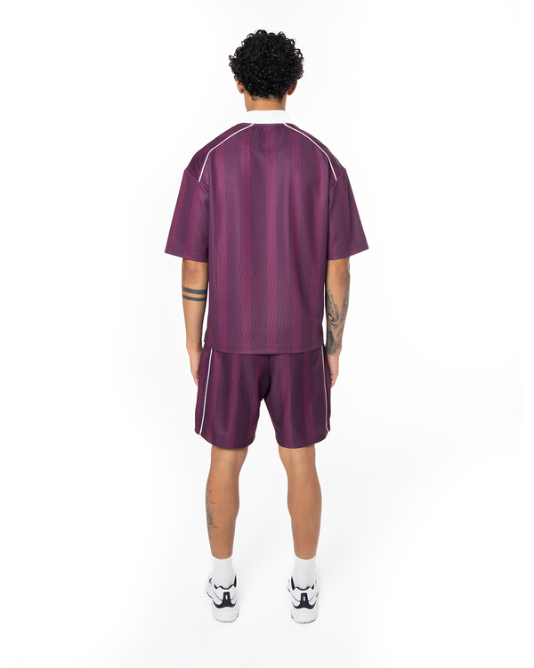 COLLARED CLASSY JERSEY SHORT - PURPLE