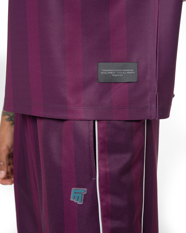 COLLARED CLASSY JERSEY TOP - PURPLE