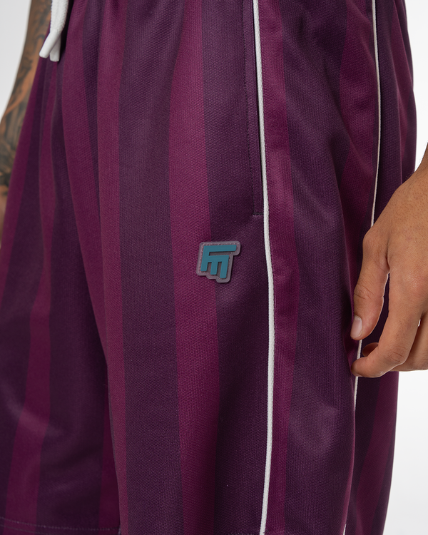COLLARED CLASSY JERSEY SHORT - PURPLE