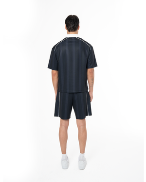COLLARED CLASSY JERSEY SHORT - BLACK
