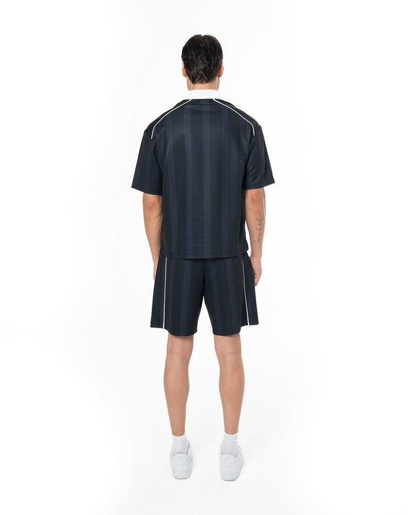 COLLARED CLASSY JERSEY TOP - BLACK