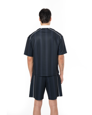 COLLARED CLASSY JERSEY SHORT - BLACK