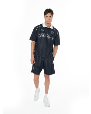 COLLARED CLASSY JERSEY TOP - BLACK