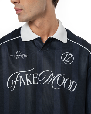 COLLARED CLASSY JERSEY TOP - BLACK