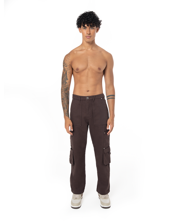 UNISEX DETROIT NON DENIM CARGO PANTS - BROWN