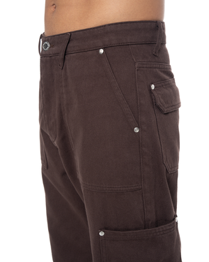 UNISEX DETROIT NON DENIM CARGO PANTS - BROWN