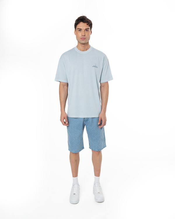 UNISEX GARMENT DYE LIMITED FM VOYAGE TEE - PASTEL BLUE