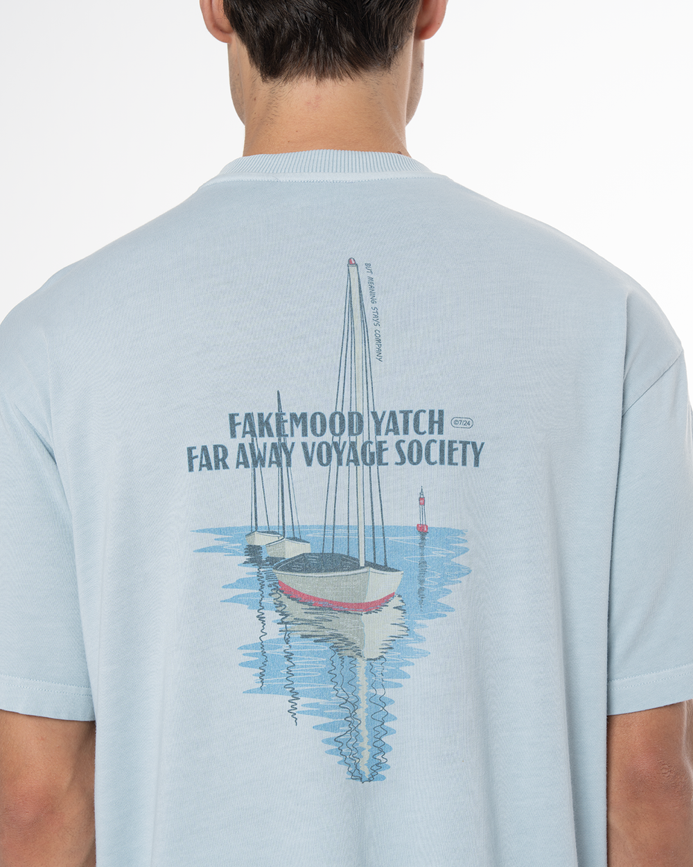 UNISEX GARMENT DYE LIMITED FM VOYAGE TEE - PASTEL BLUE