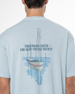 UNISEX GARMENT DYE LIMITED FM VOYAGE TEE - PASTEL BLUE