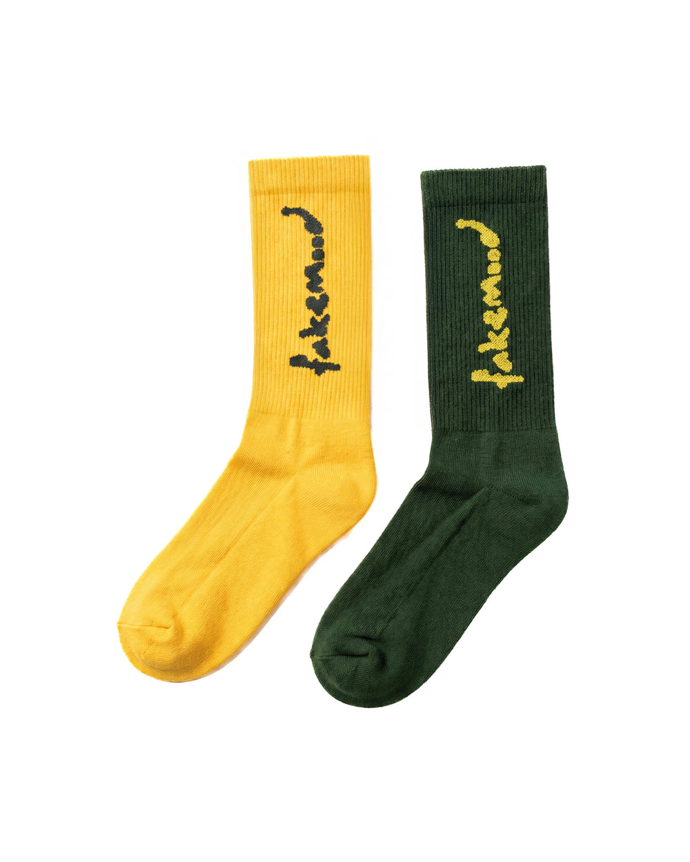 FM BRAZIL CREW SOCKS - GREEN/YELLOW