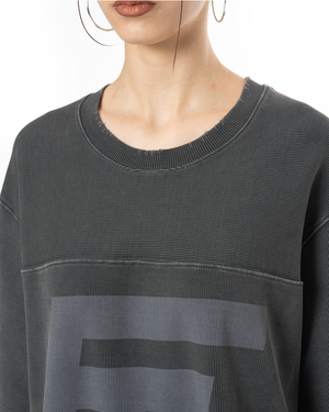 UNISEX HEAVY RIB BOXY TSHIRT - HARD COAL