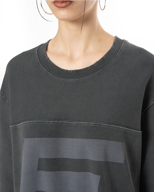 UNISEX HEAVY RIB BOXY TSHIRT - HARD COAL