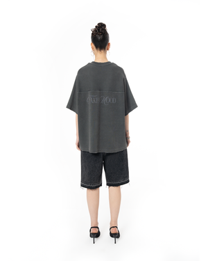 UNISEX HEAVY RIB BOXY TSHIRT - HARD COAL