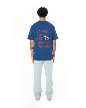 UNISEX FAKE LOVE - LOVE FROM FM SERIES #4 TEE - NAVY