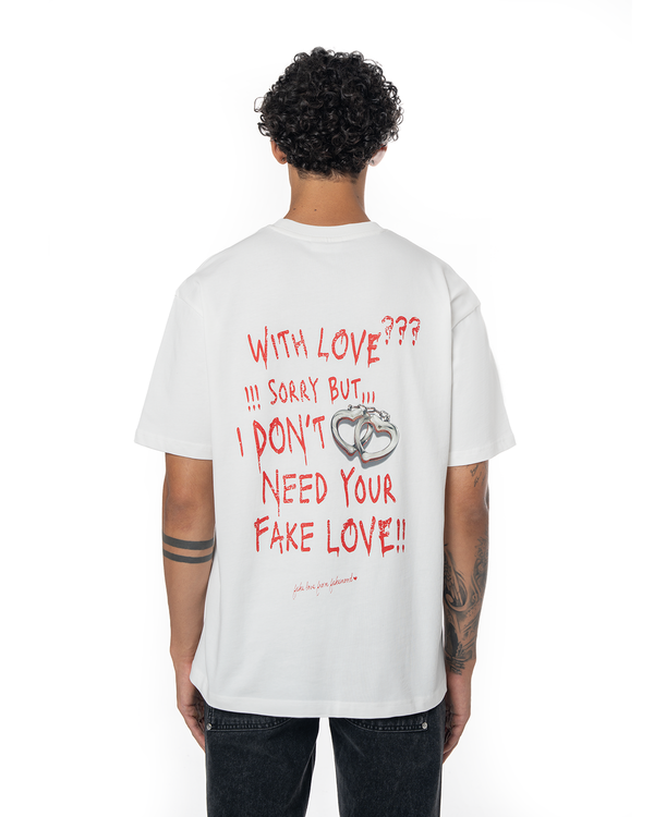 UNISEX FAKE LOVE - LOVE FROM FM SERIES #4 TEE - WHITE