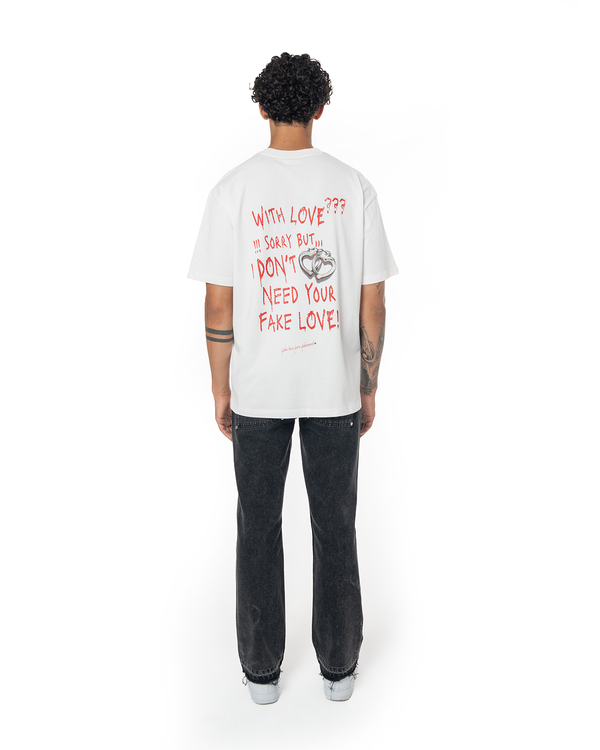 UNISEX FAKE LOVE - LOVE FROM FM SERIES #4 TEE - WHITE