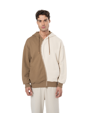 UNISEX ASYMMETRIC ZIP FULL ZIP SWEATSHIRT