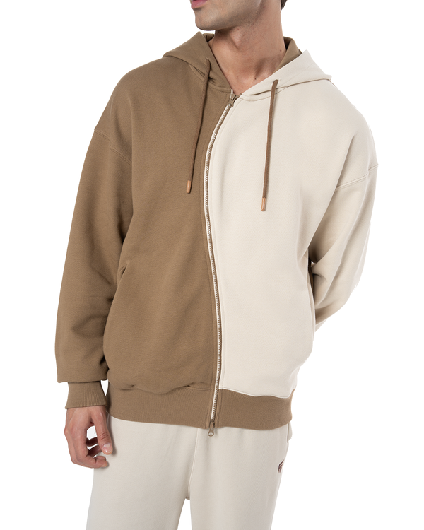 UNISEX ASYMMETRIC ZIP FULL ZIP SWEATSHIRT