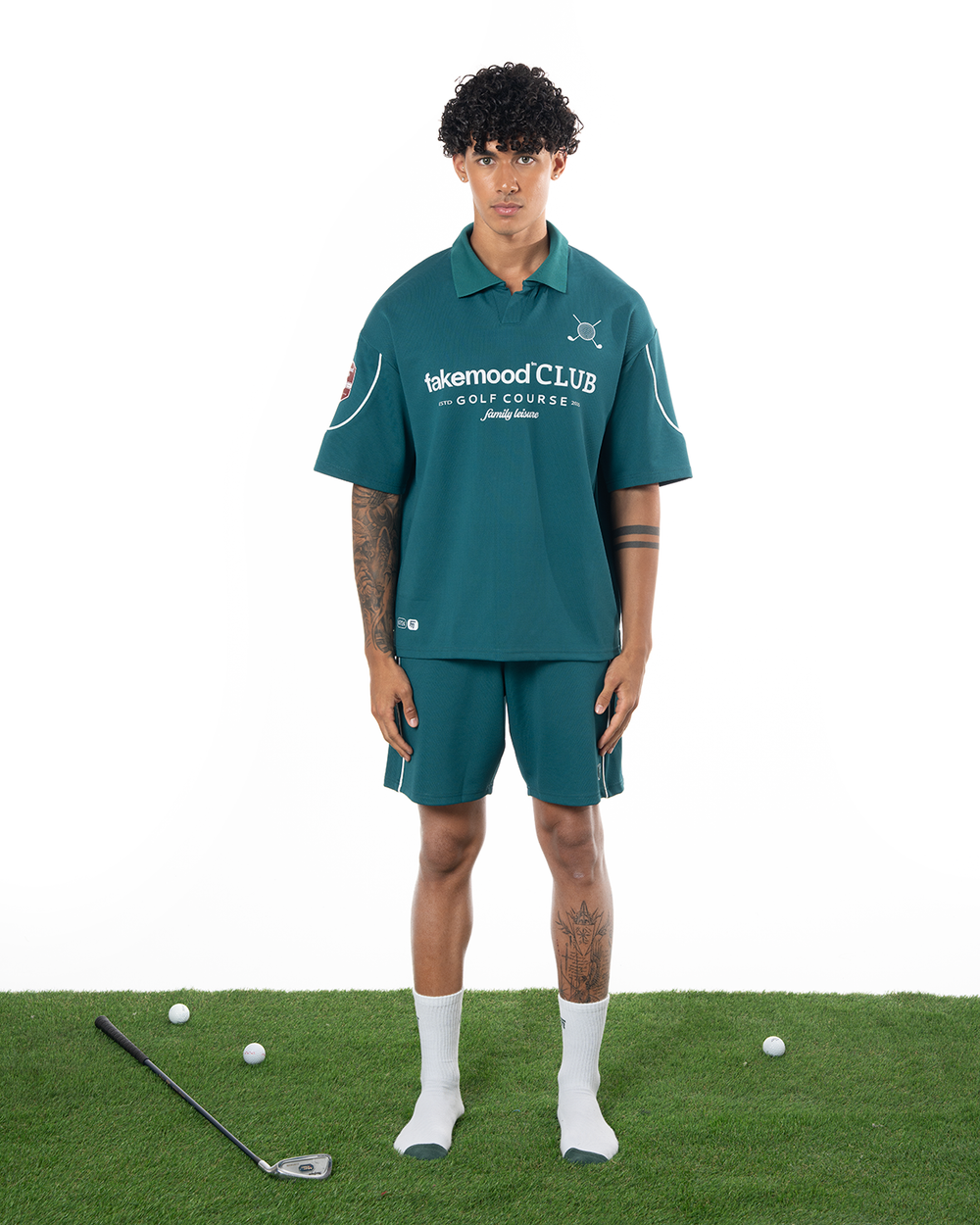 COLLARED GOLF CLUB JERSEY TOP - GREEN
