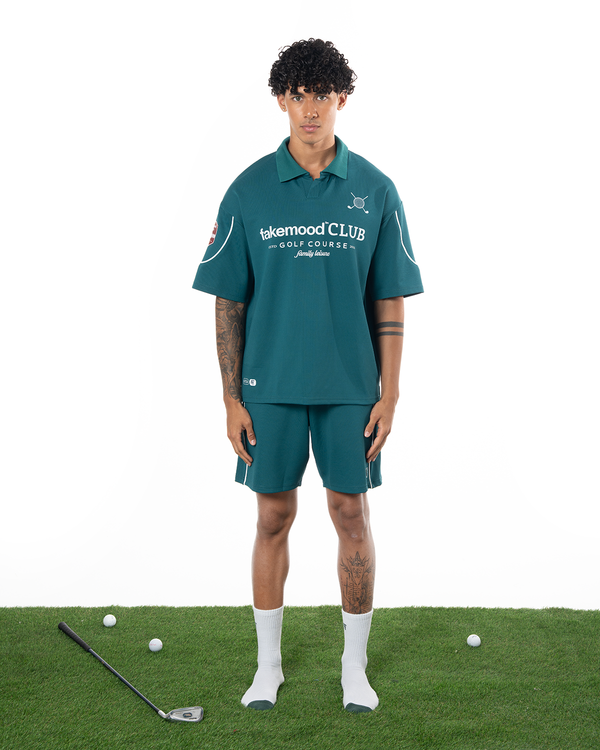 COLLARED GOLF CLUB JERSEY TOP - GREEN