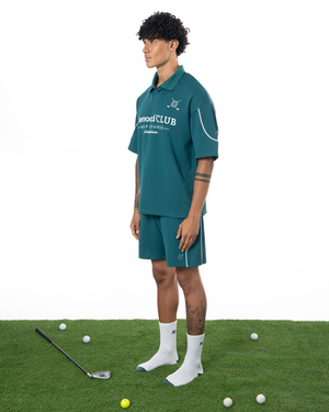 COLLARED GOLF CLUB JERSEY TOP - GREEN