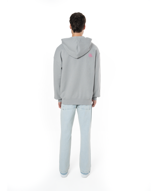 UNISEX ASYMMETRIC ZIP FULL ZIP SWEATSHIRT - GRAY
