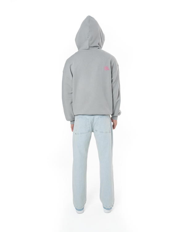 UNISEX ASYMMETRIC ZIP FULL ZIP SWEATSHIRT - GRAY