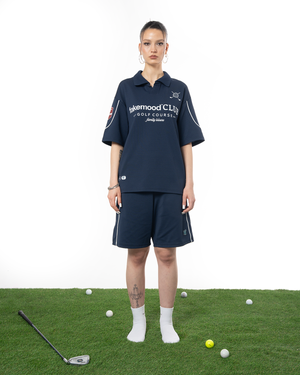 UNISEX COLLARED JERSEY SHORT - NAVY