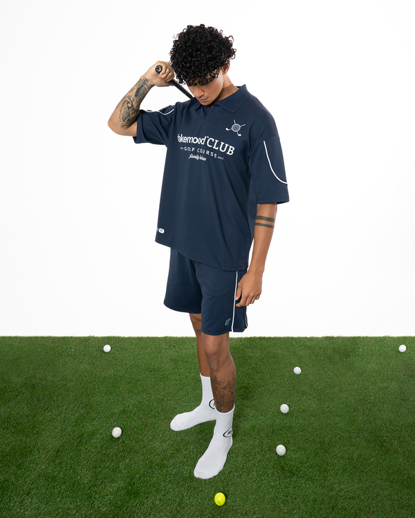 COLLARED JERSEY SHORT - NAVY