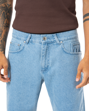 UNISEX MEANING STAYS❤︎ DENIM SHORT - LIGHT BLUE
