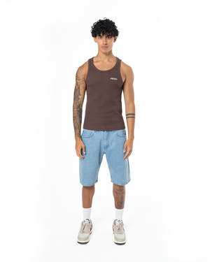 GARMENT DYE SIGNATURE TANK TOP - COCOA BROWN
