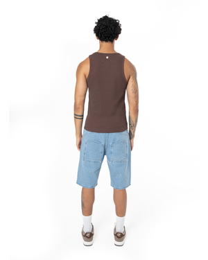 GARMENT DYE SIGNATURE TANK TOP - COCOA BROWN