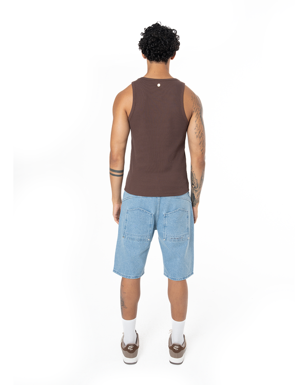 GARMENT DYE SIGNATURE TANK TOP - COCOA BROWN