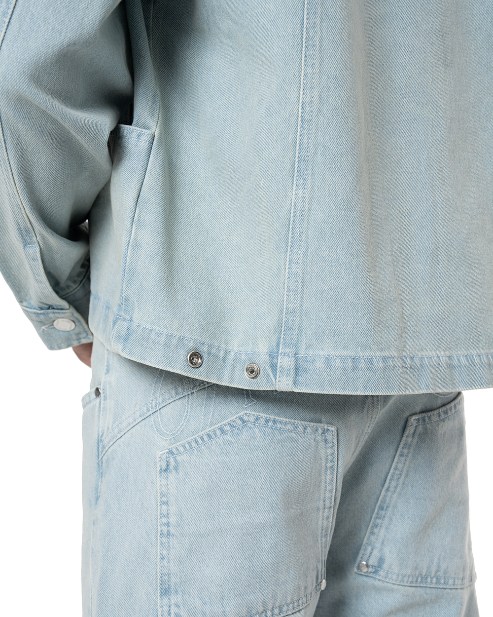 UNISEX SIGNATURE RAW DENIM PANTS - LIGHT BLUE