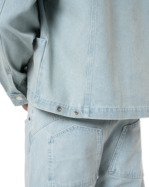 UNISEX SIGNATURE RAW DENIM PANTS - LIGHT BLUE
