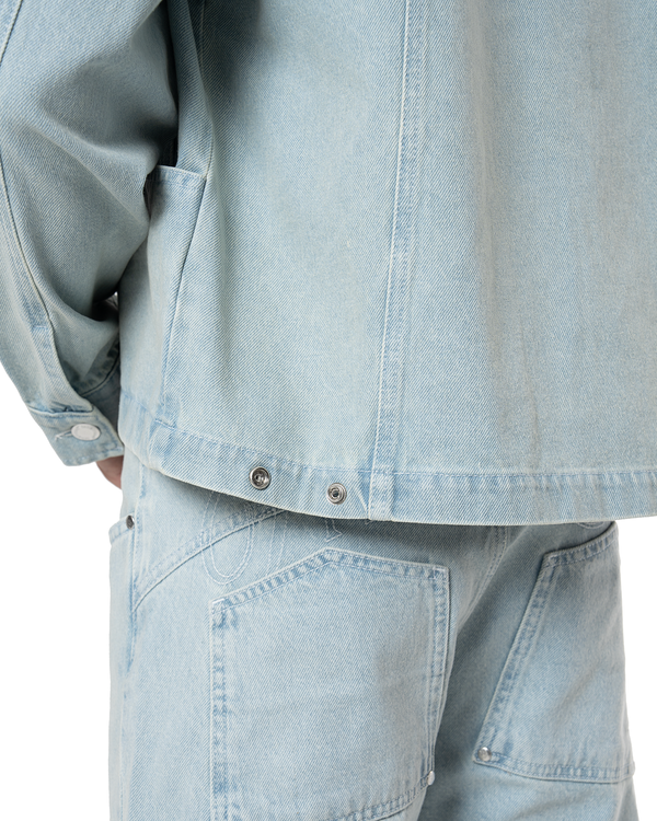 UNISEX SIGNATURE RAW DENIM PANTS - LIGHT BLUE