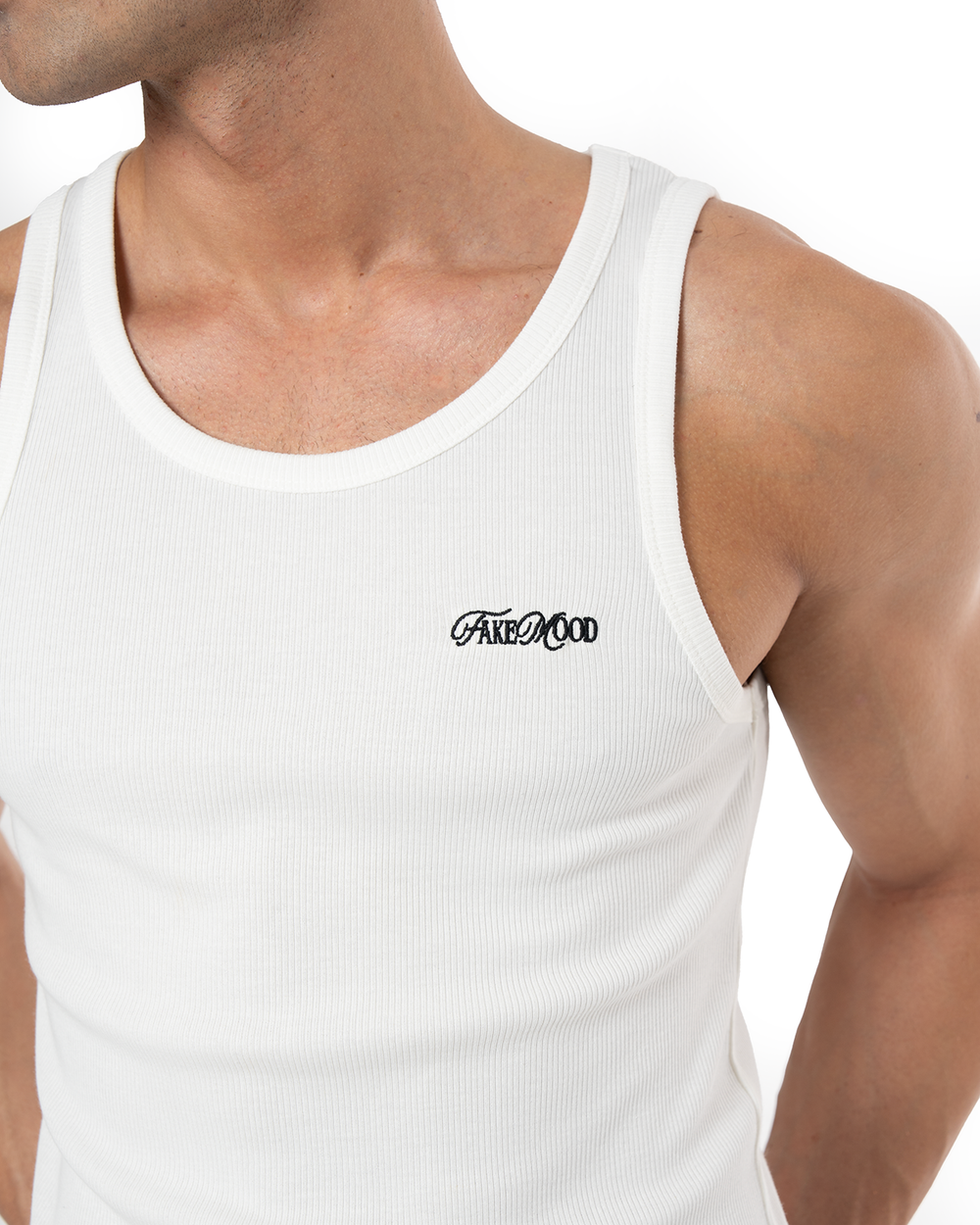 GARMENT DYE SIGNATURE TANK TOP - WHITE