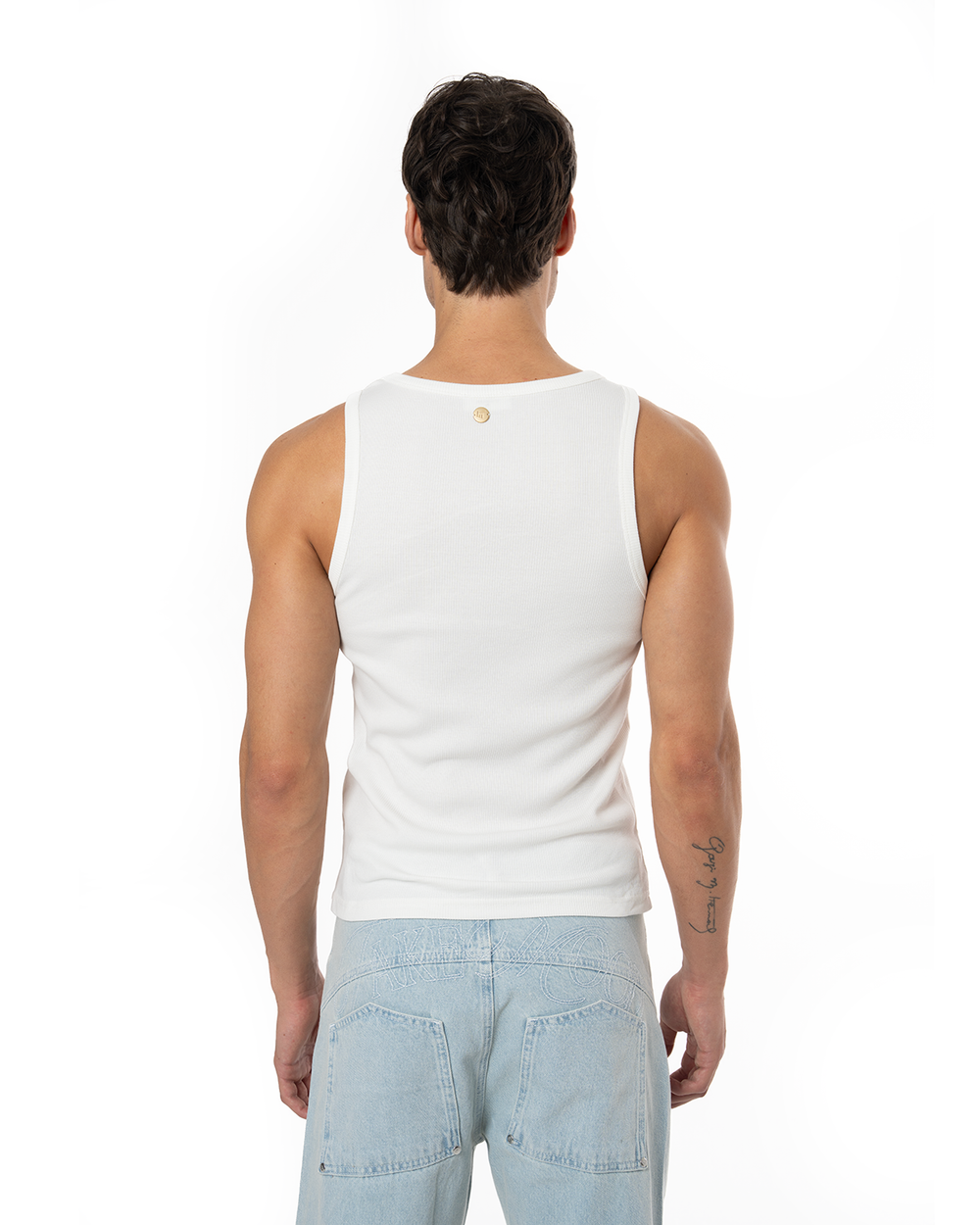 GARMENT DYE SIGNATURE TANK TOP - WHITE