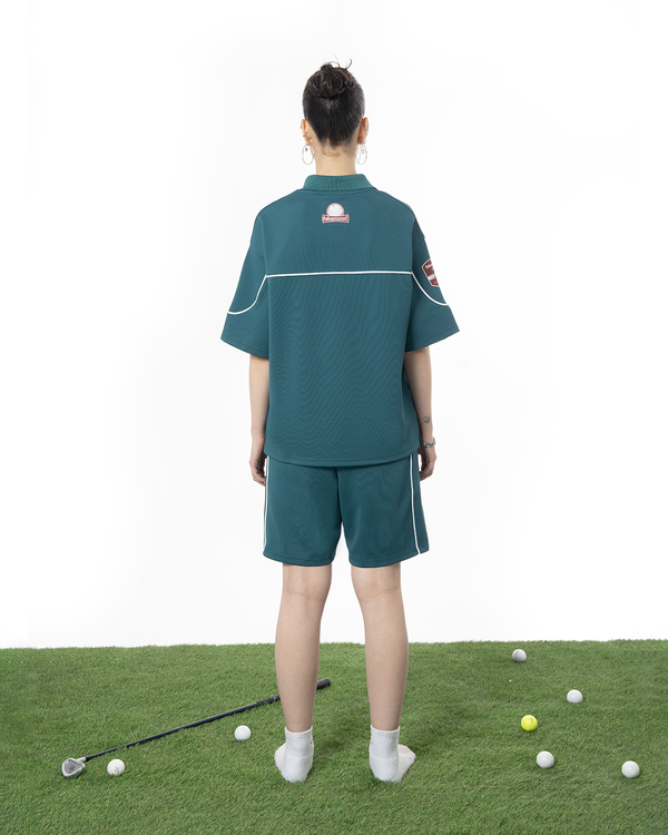 UNISEX COLLARED JERSEY SHORT - GREEN