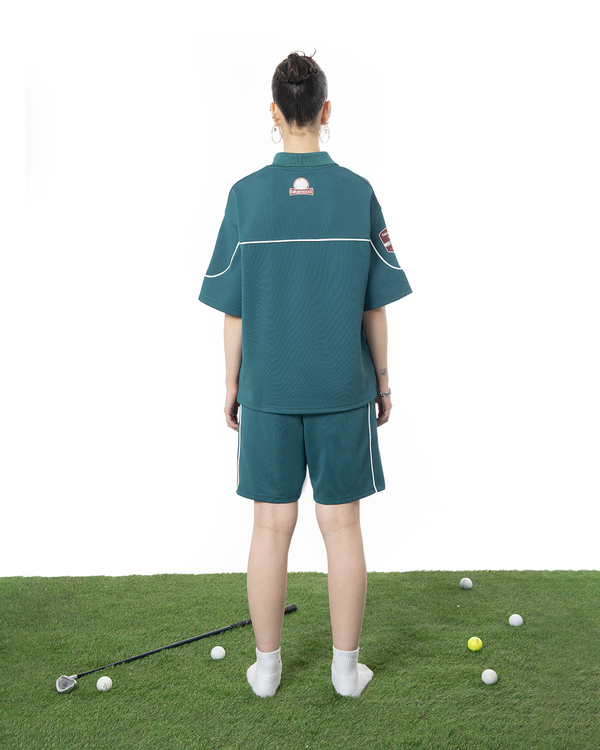 UNISEX COLLARED GOLF CLUB JERSEY TOP - GREEN