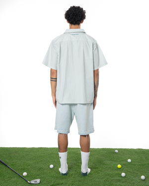 UNISEX STRIPED SLEEVE GOLF CLUB SHIRT - GREEN