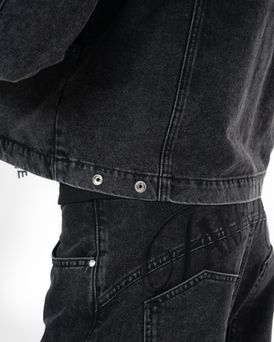 UNISEX SIGNATURE RAW DENIM PANTS - BLACK
