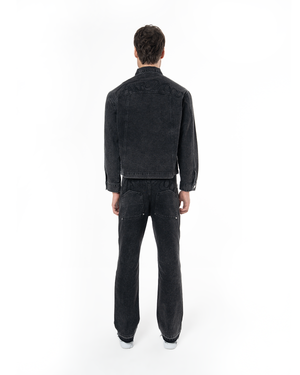UNISEX SIGNATURE RAW DENIM JACKET - BLACK