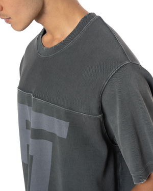 UNISEX HEAVY RIB BOXY TSHIRT - HARD COAL