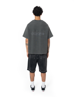 UNISEX HEAVY RIB BOXY TSHIRT - HARD COAL