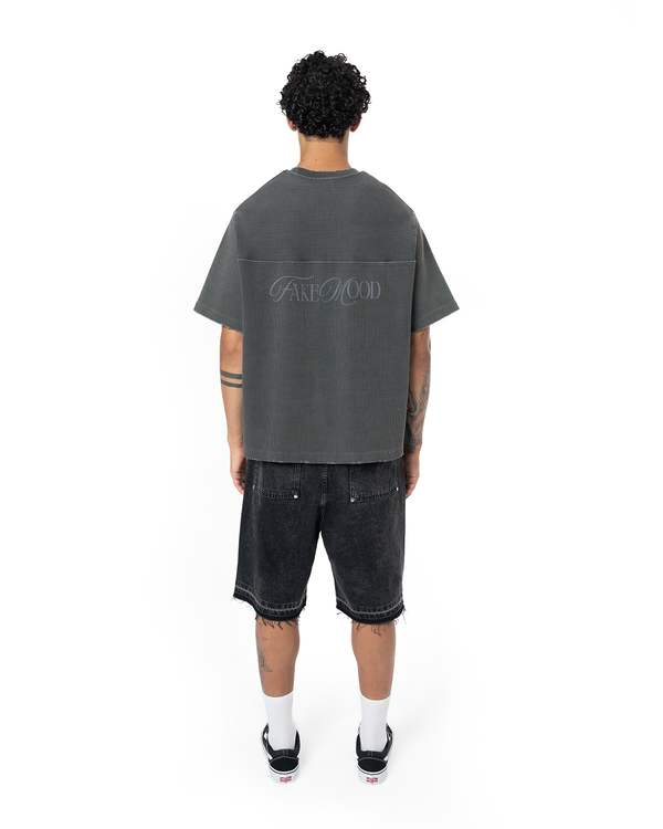 UNISEX HEAVY RIB BOXY TSHIRT - HARD COAL