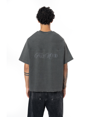 UNISEX HEAVY RIB BOXY TSHIRT - HARD COAL