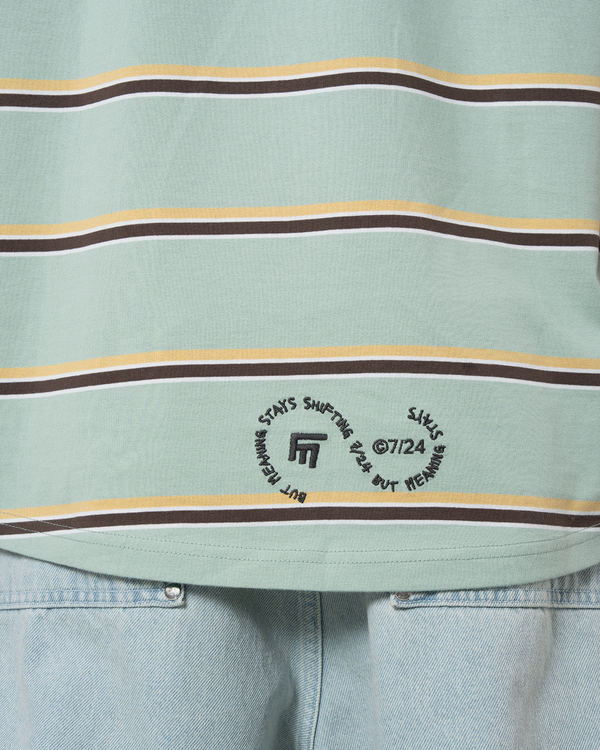 UNISEX STRIPED POLO T-SHIRT - GREEN